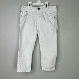 Zara Baby Boy Pants Size 18-24m White Skinny Adjustable Waist